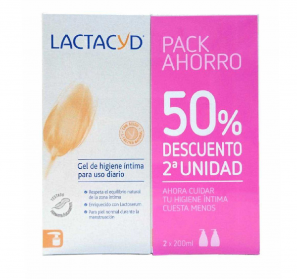 LACTACYD INTIMO GEL SUAVE  PACK 200 ML 2 U